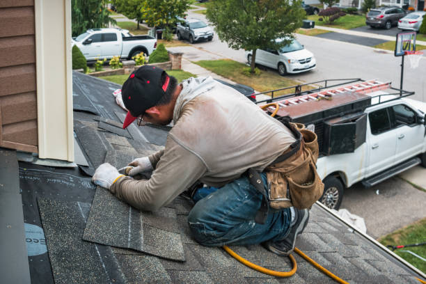 Professional Roofing technician working in Nevis, MN